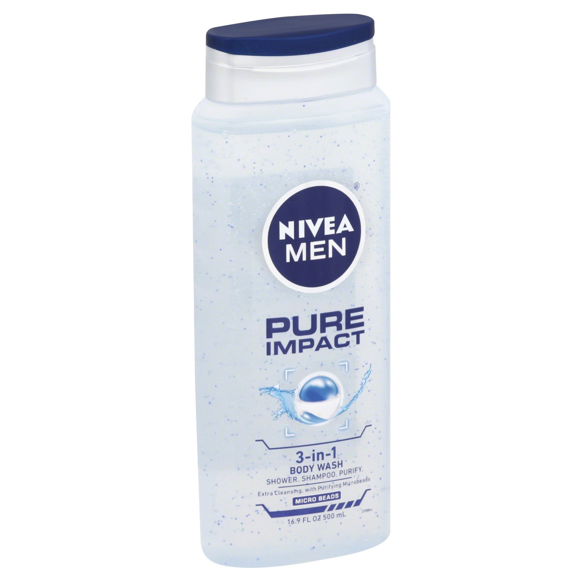 slide 1 of 3, Nivea Men 3-In-1 Body Wash Pure Impact, 16.9 fl oz