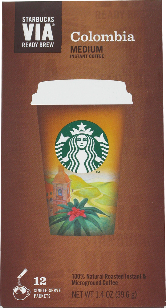 slide 1 of 1, Starbucks Via Columbia Coffee Singleserve Packets, 12 ct