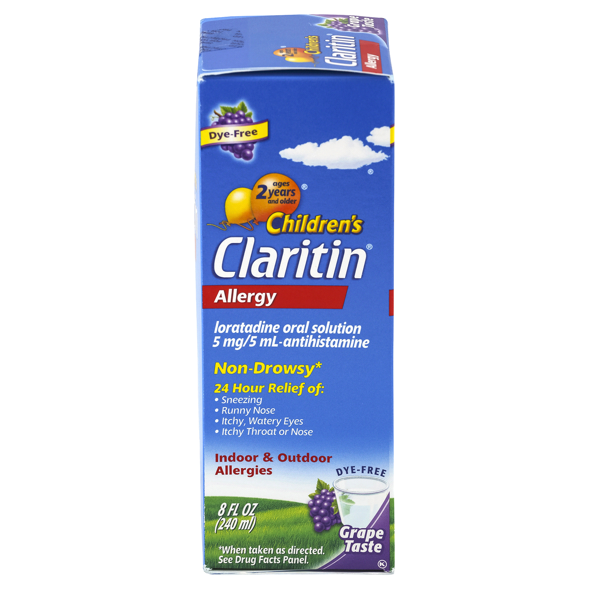 slide 4 of 5, Children's Claritin 24 Hour Non-Drowsy Allergy Relief Grape Liquid Syrup - Loratadine, 8 fl oz
