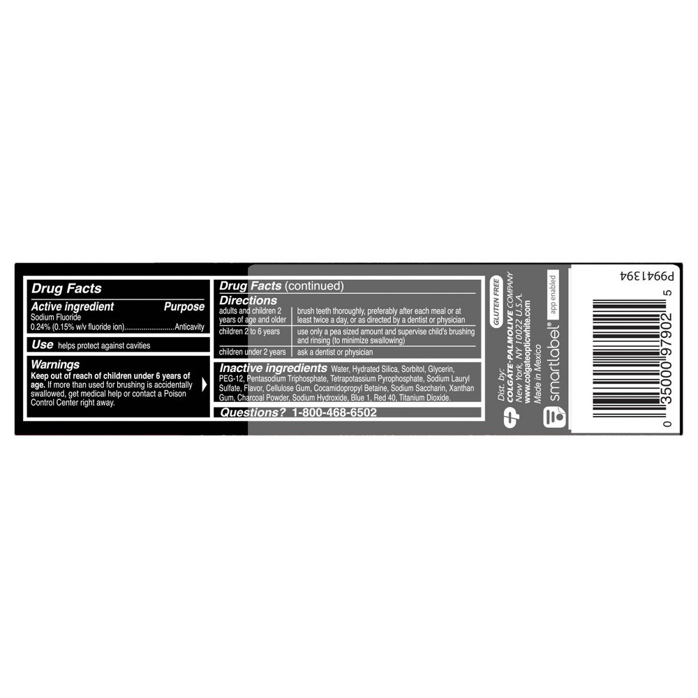 slide 5 of 5, Colgate Optic White with Charcoal Whitening Toothpaste - Cool Mint Paste, 4.2 oz, 2 ct