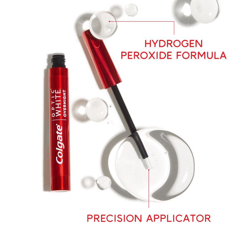 slide 5 of 11, Colgate Optic White Overnight Teeth Whitening Pen Gel - 0.08 fl oz/21 Treatments, 0.08 fl oz