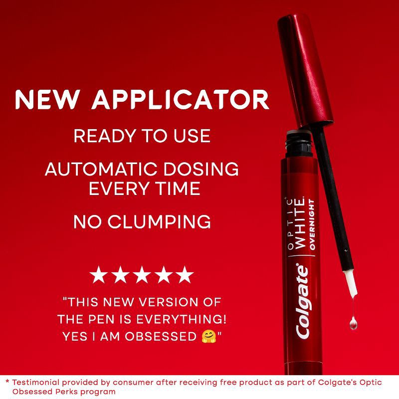 slide 6 of 11, Colgate Optic White Overnight Teeth Whitening Pen Gel - 0.08 fl oz/21 Treatments, 0.08 fl oz