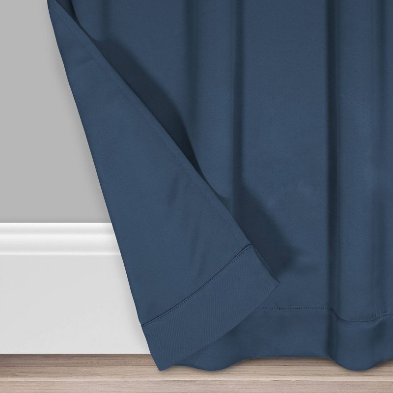 slide 4 of 7, 2pk 37"x63" Eclipse Blackout Shadow Window Curtain Panels Blue, 2 ct