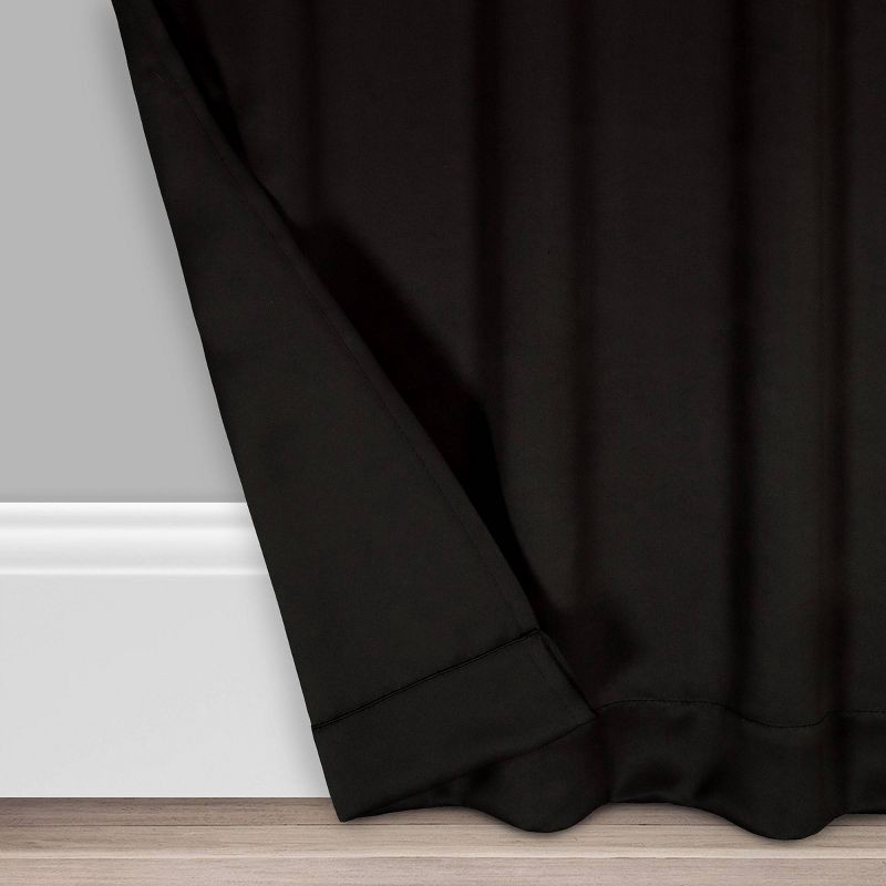 slide 5 of 8, 2pk 37"x63" Eclipse Blackout Shadow Curtain Panels Black, 2 ct