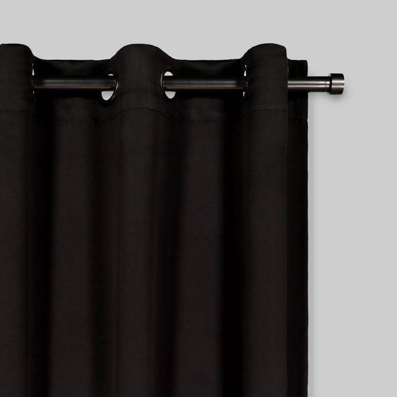 slide 2 of 7, 2pk 37"x84" Eclipse Blackout Shadow Window Curtain Panels Black, 2 ct