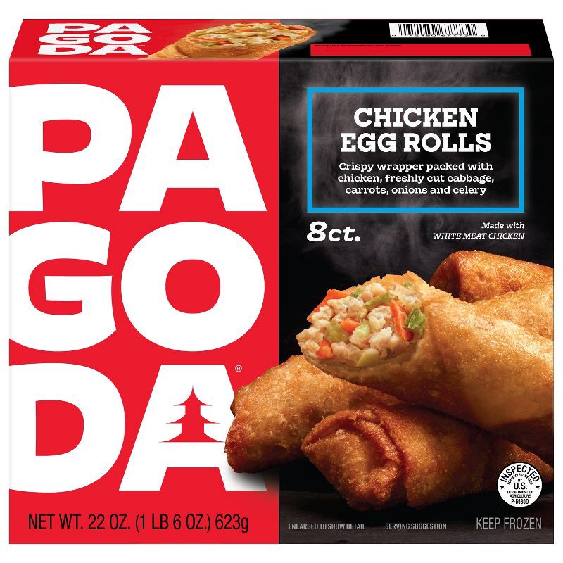 slide 1 of 10, PAGODA Frozen Chicken and Vegetable Egg Rolls - 8ct/22oz, 8 ct; 22 oz