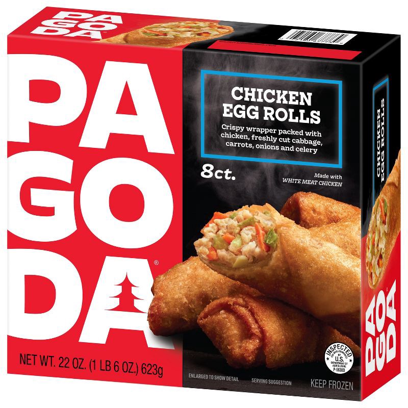 slide 9 of 10, PAGODA Frozen Chicken and Vegetable Egg Rolls - 8ct/22oz, 8 ct; 22 oz