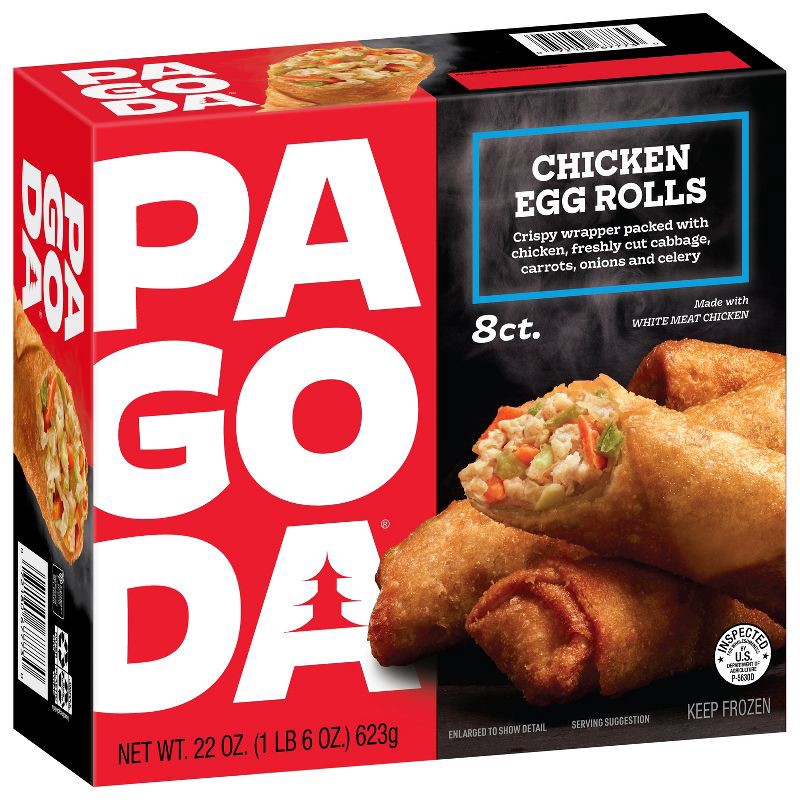 slide 10 of 10, PAGODA Frozen Chicken and Vegetable Egg Rolls - 8ct/22oz, 8 ct; 22 oz