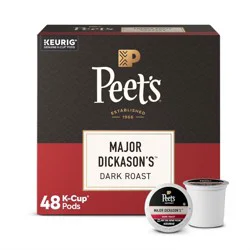 Peet's Coffee Major Dickason Dark Roast Single Serve Coffee Pods - 48ct
