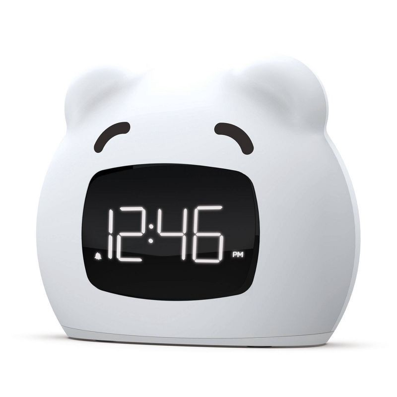 slide 3 of 3, Kids' Wake Up Light Alarm Bear Clock White - Capello: Digital Toddler Clock with Sunrise Simulation, LED Display, 1 ct