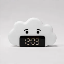 Kids' Wake up Light Alarm Cloud Clock White - Capello: Digital Bedroom Clock, LED Display for Boys