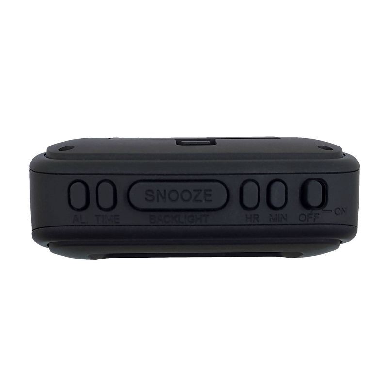 slide 3 of 3, 1" LCD with Top Control Clock Black - Sharp: Modern ABS Digital Alarm, Snooze, AAA Battery Required, 1 ct