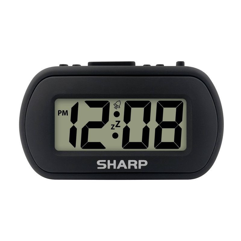 slide 1 of 3, 1" LCD with Top Control Clock Black - Sharp, 1 ct