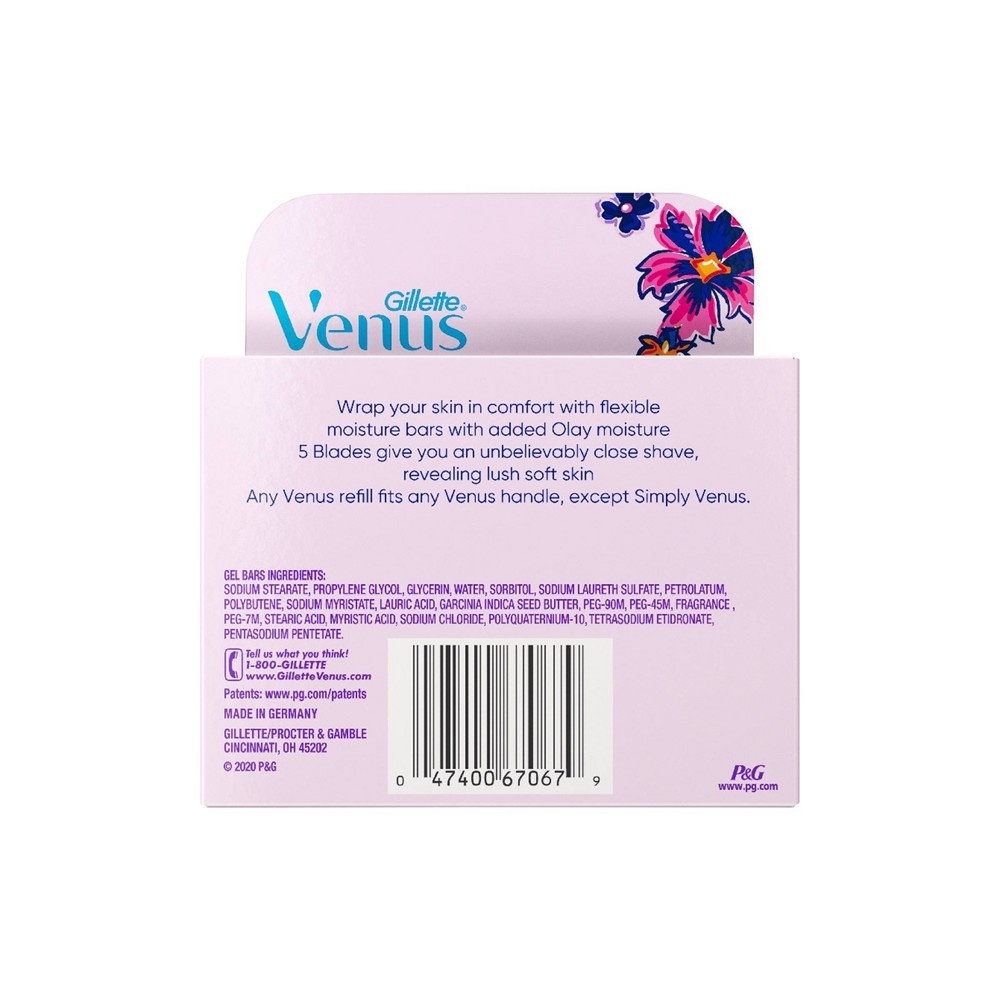 slide 5 of 5, Vera Bradley + Venus ComfortGlide Sugarberry Women's Razor Blade Refills, 4 ct