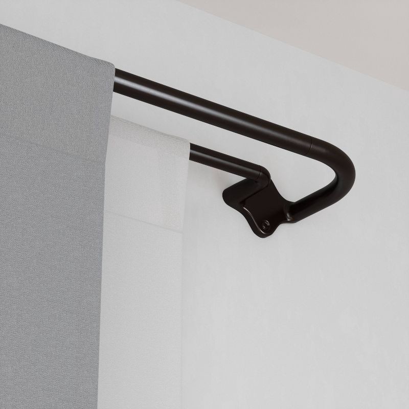 slide 5 of 5, 48"-88" Loft by Umbra Dusk Double Curtain Rod Bronze: Adjustable Steel Rods, 6-Piece Set, 5-Year Warranty, 1 ct
