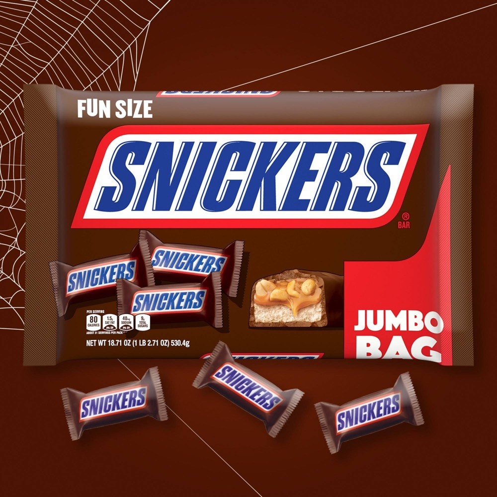 slide 2 of 8, Snickers Halloween Chocolate Candy Bars Fun Size - 18.47oz, 18.47 oz