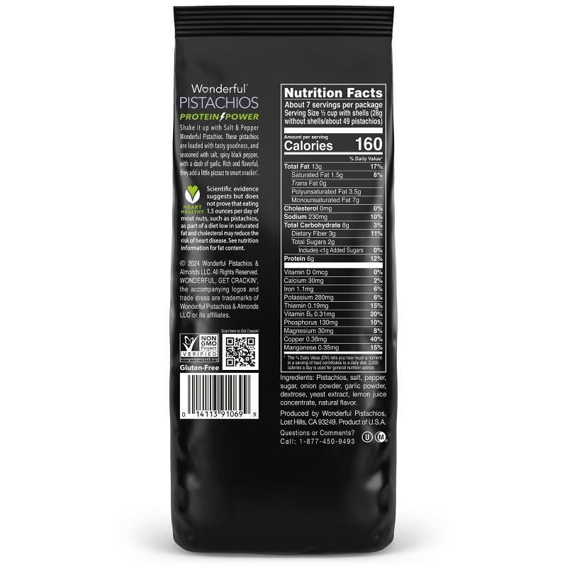 slide 7 of 7, Wonderful Flavored Pistachios Salt & Pepper - 14oz, 14 oz