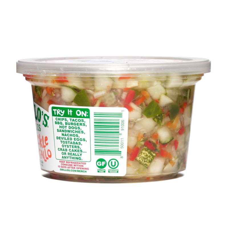 slide 3 of 7, Grillo's Pickles Medium Thick and Chunky Pickle de Gallo - 14 fl oz, 14 fl oz