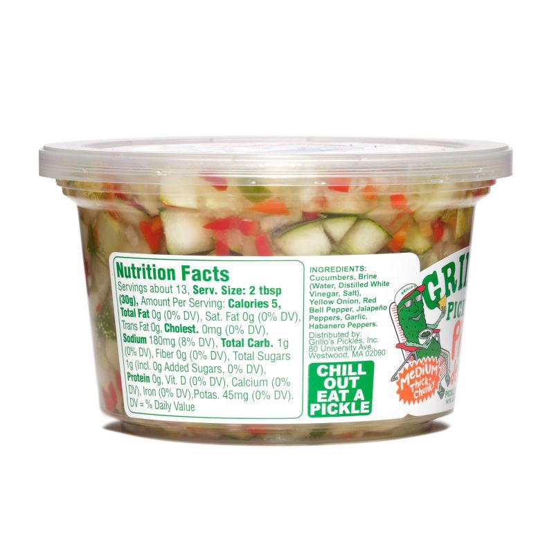 slide 4 of 7, Grillo's Pickles Medium Thick and Chunky Pickle de Gallo - 14 fl oz, 14 fl oz