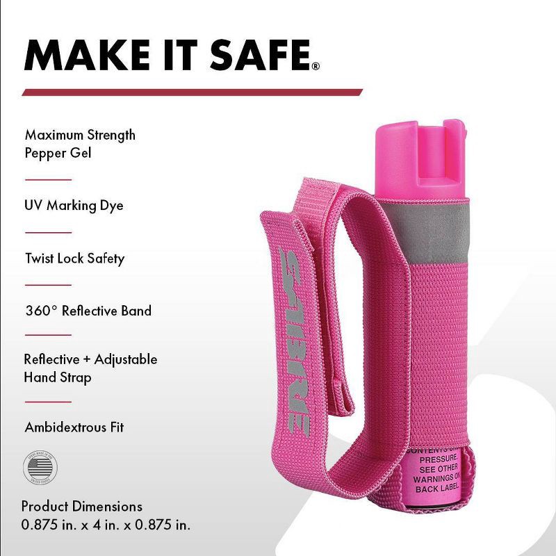 slide 2 of 5, Sabre Runner's Pepper Gel Spray - Pink, 1 ct