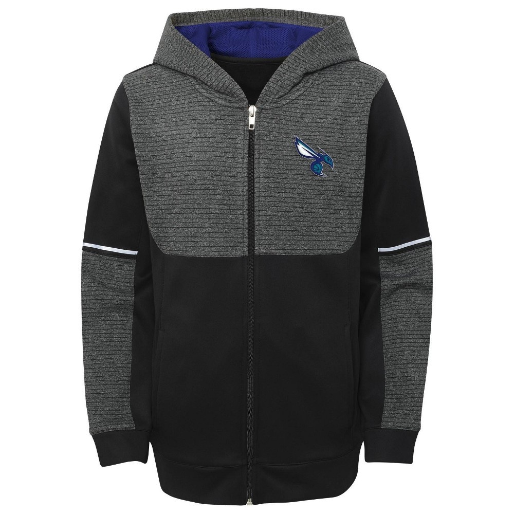 slide 2 of 3, NBA Charlotte Hornets Boys' Black Full Zip Hoodie - XL, 1 ct