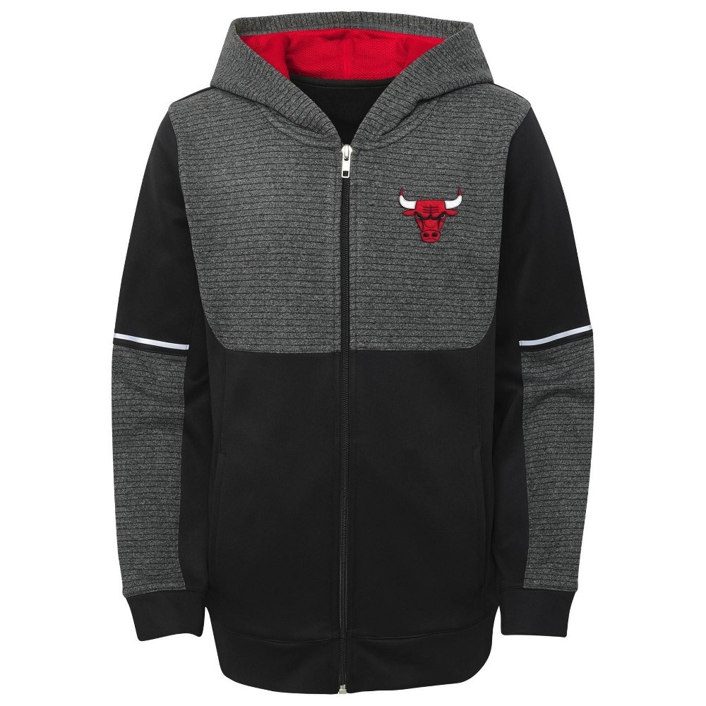 slide 2 of 3, NBA Chicago Bulls Boys' Black Full Zip Hoodie - XL, 1 ct