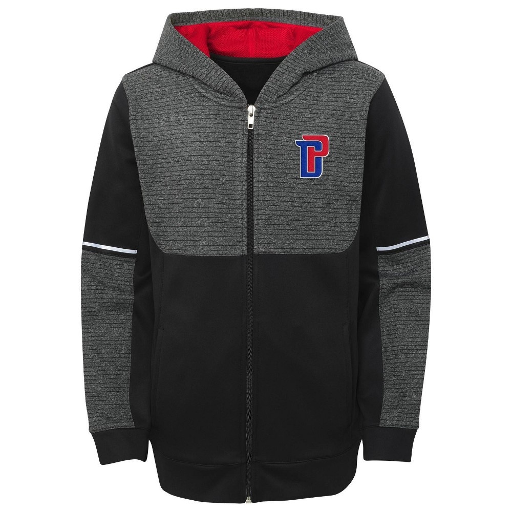 slide 2 of 3, NBA Detroit Pistons Boys' Black Full Zip Hoodie - XL, 1 ct