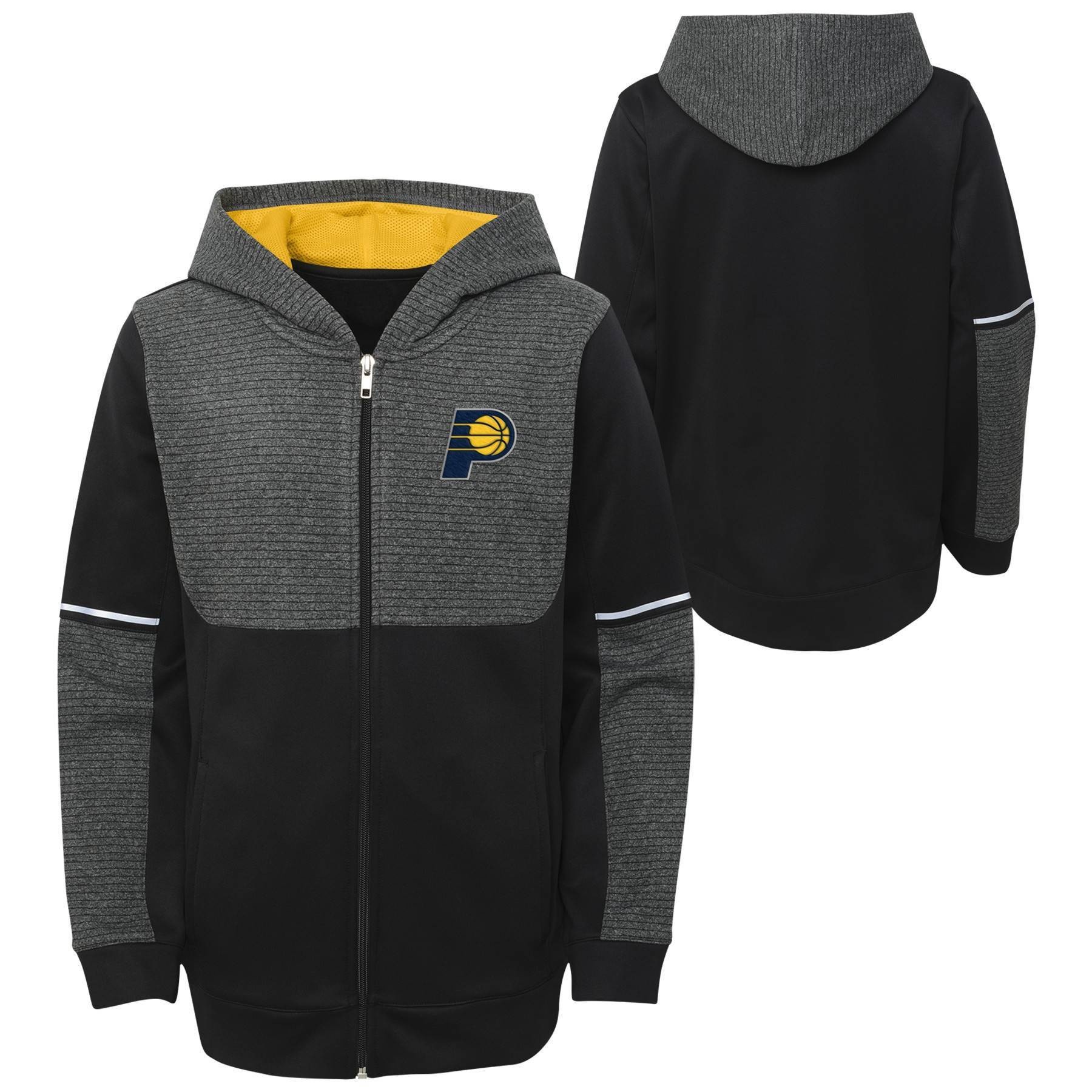 slide 1 of 3, NBA Indiana Pacers Boys' Black Full Zip Hoodie - XL, 1 ct