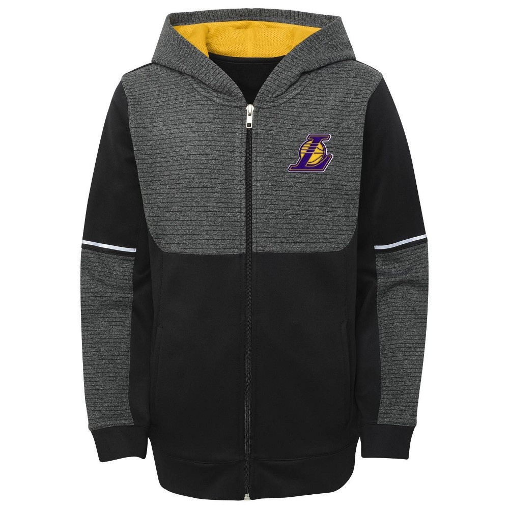 slide 2 of 3, NBA Los Angeles Lakers Boys' Black Full Zip Hoodie - XL, 1 ct