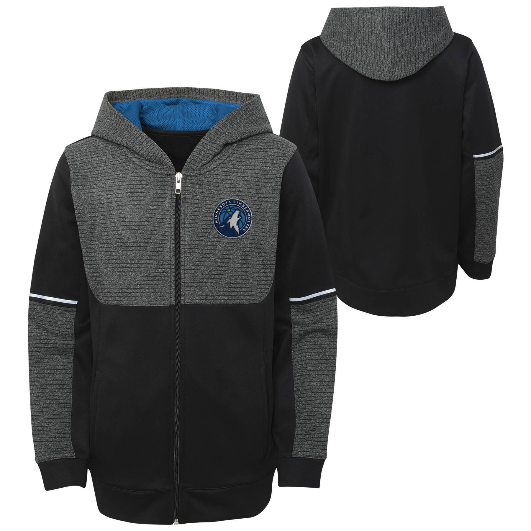 slide 1 of 3, NBA Minnesota Timberwolves Boys&#39; Black Full Zip Hoodie - XL, 1 ct