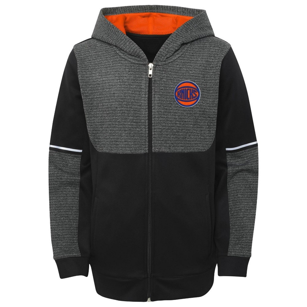 slide 2 of 3, NBA New York Knicks Boys' Black Full Zip Hoodie - XL, 1 ct