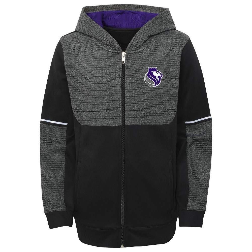 slide 2 of 3, NBA Sacramento Kings Boys&#39; Black Full Zip Hoodie - XL, 1 ct