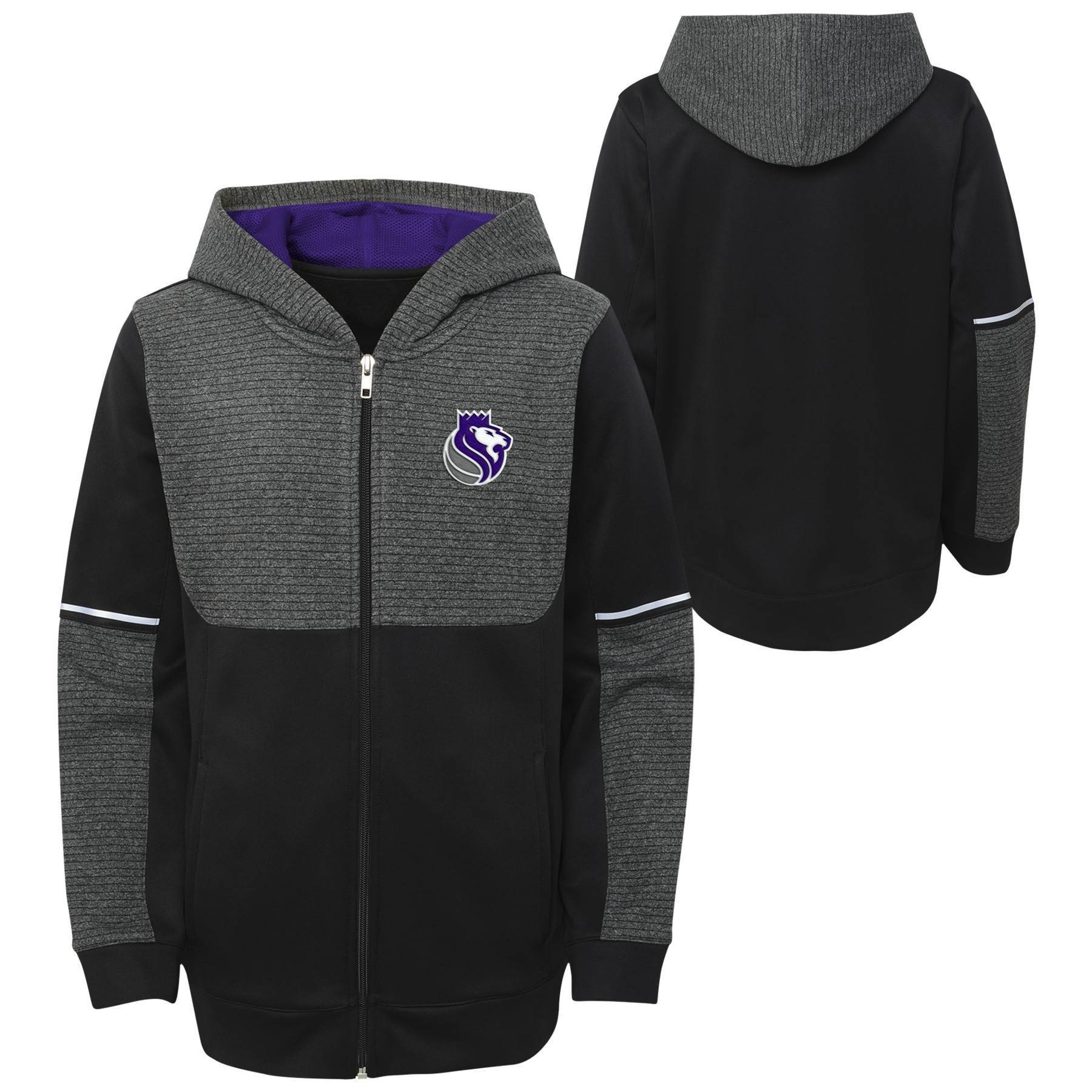 slide 1 of 3, NBA Sacramento Kings Boys&#39; Black Full Zip Hoodie - XL, 1 ct