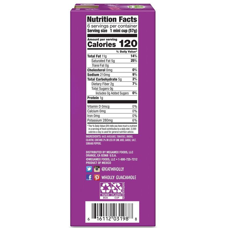 slide 2 of 3, Wholly Guacamole Chunky Minis - 12oz/6ct, 6 ct; 12 oz