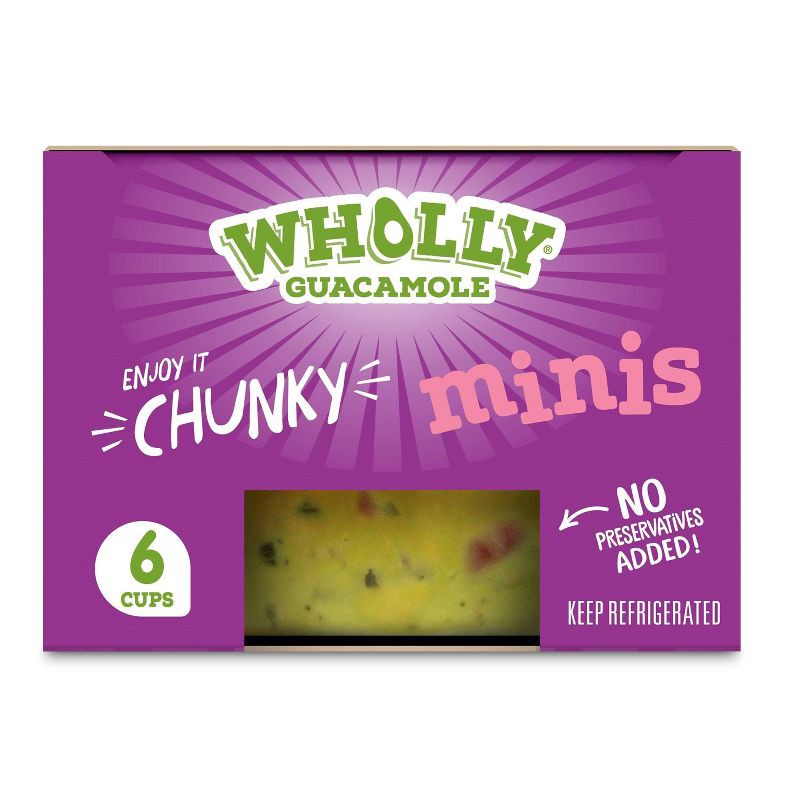 slide 3 of 3, Wholly Guacamole Chunky Minis - 12oz/6ct, 6 ct; 12 oz