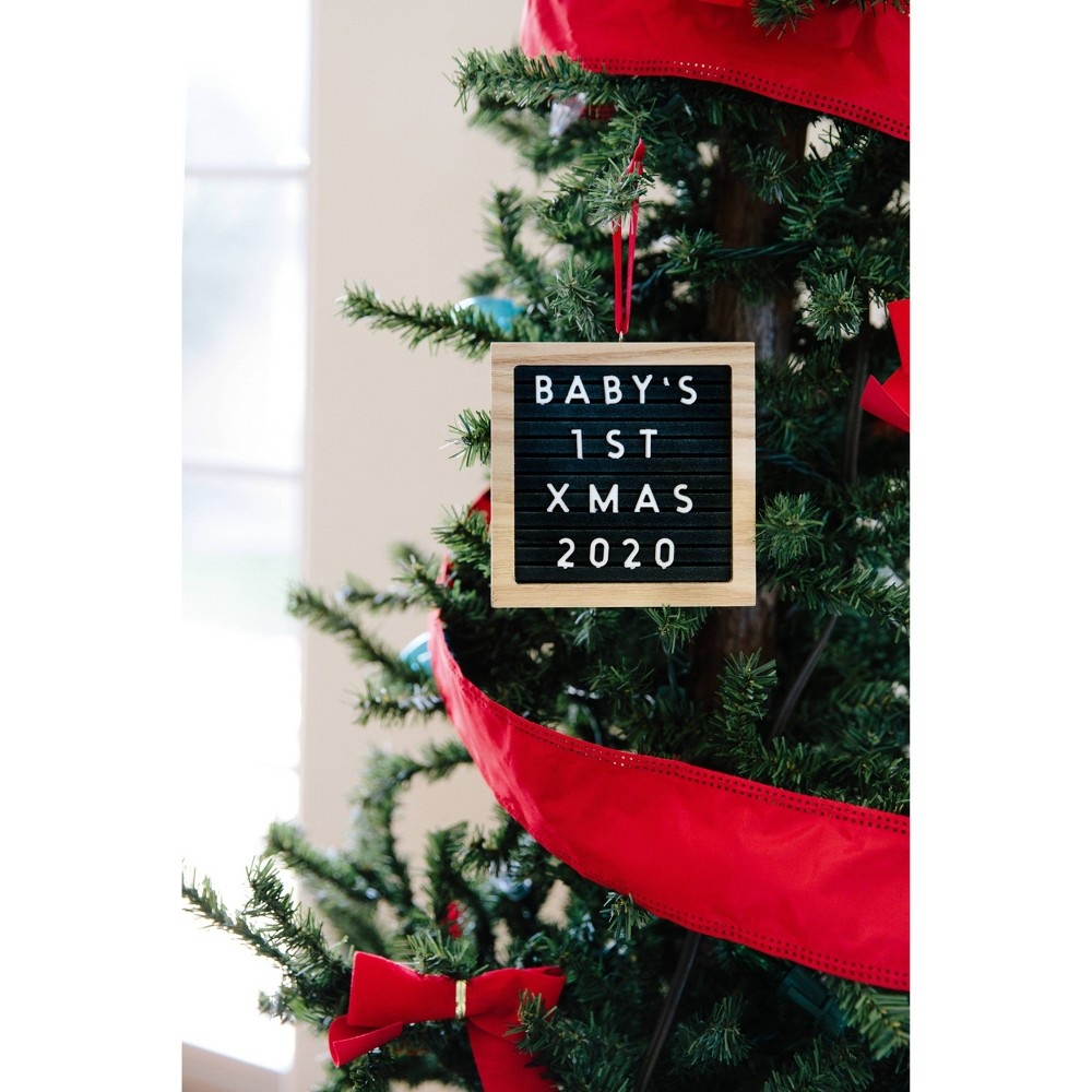 slide 6 of 6, Pearhead Holiday Letterboard Ornament - Black, 1 ct