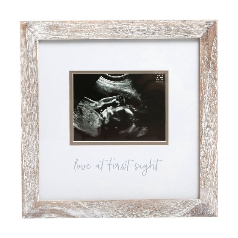 slide 1 of 1, Pearhead Love at First Sight Sonogram Picture Frame - Rustic White, 1 ct