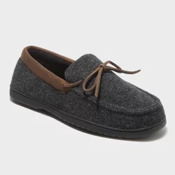 Men's dluxe by dearfoams Jacoby Moccasin Slippers - Gray L