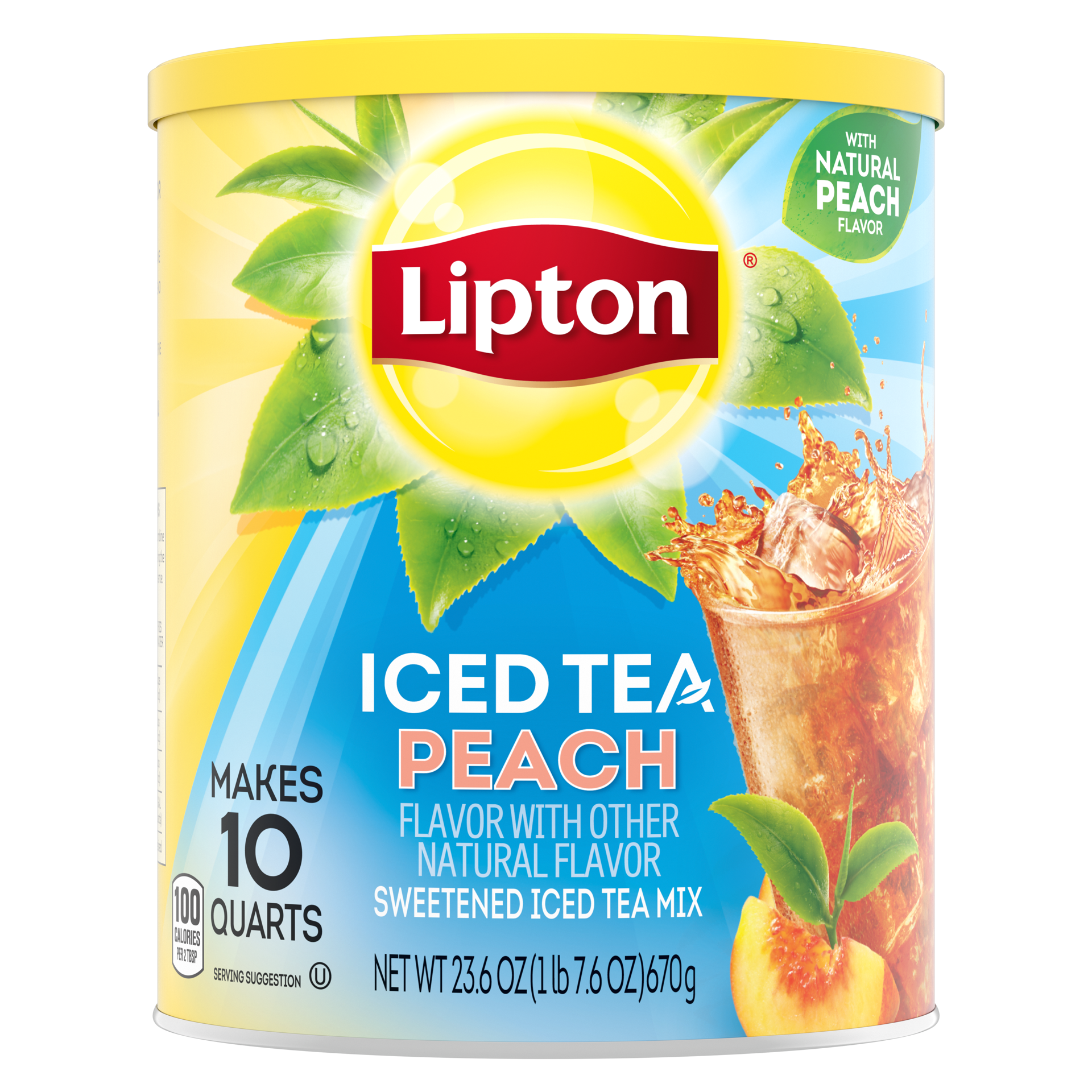 slide 2 of 4, Lipton Powdered Mix Iced Tea Mix Peach- 10 qt, 10 qt