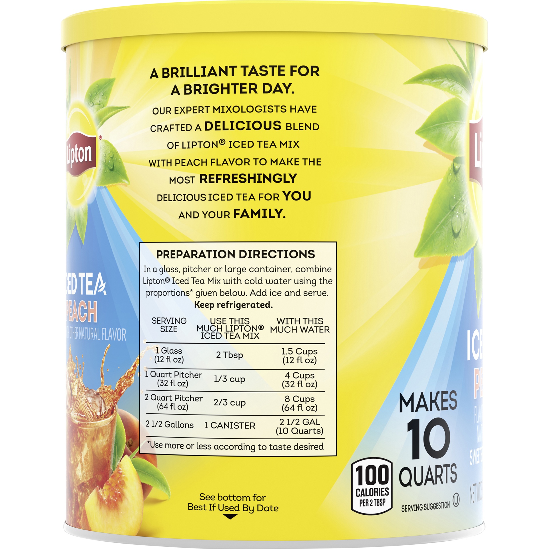 slide 3 of 5, Lipton Peach Sweetened Iced Tea Mix, 26.8 oz