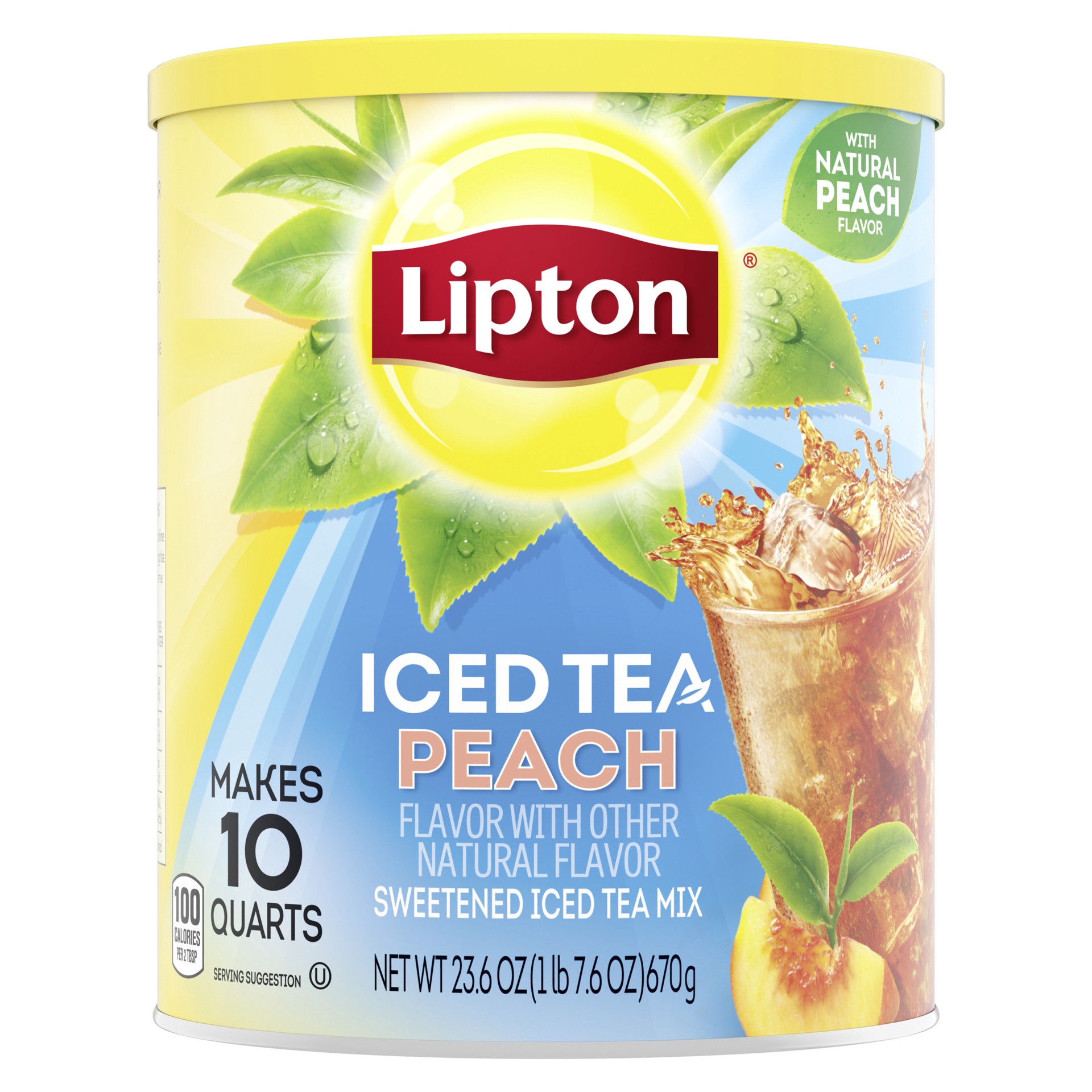 slide 1 of 4, Lipton Powdered Mix Iced Tea Mix Peach- 10 qt, 10 qt