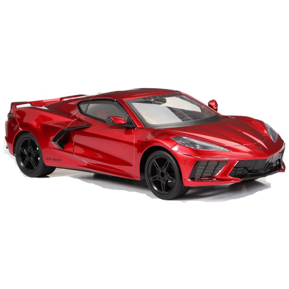 slide 8 of 8, New Bright 1:8 (22") R/C Full Function USB Showcase Sportscar - Corvette C8 Torch Red, 1 ct