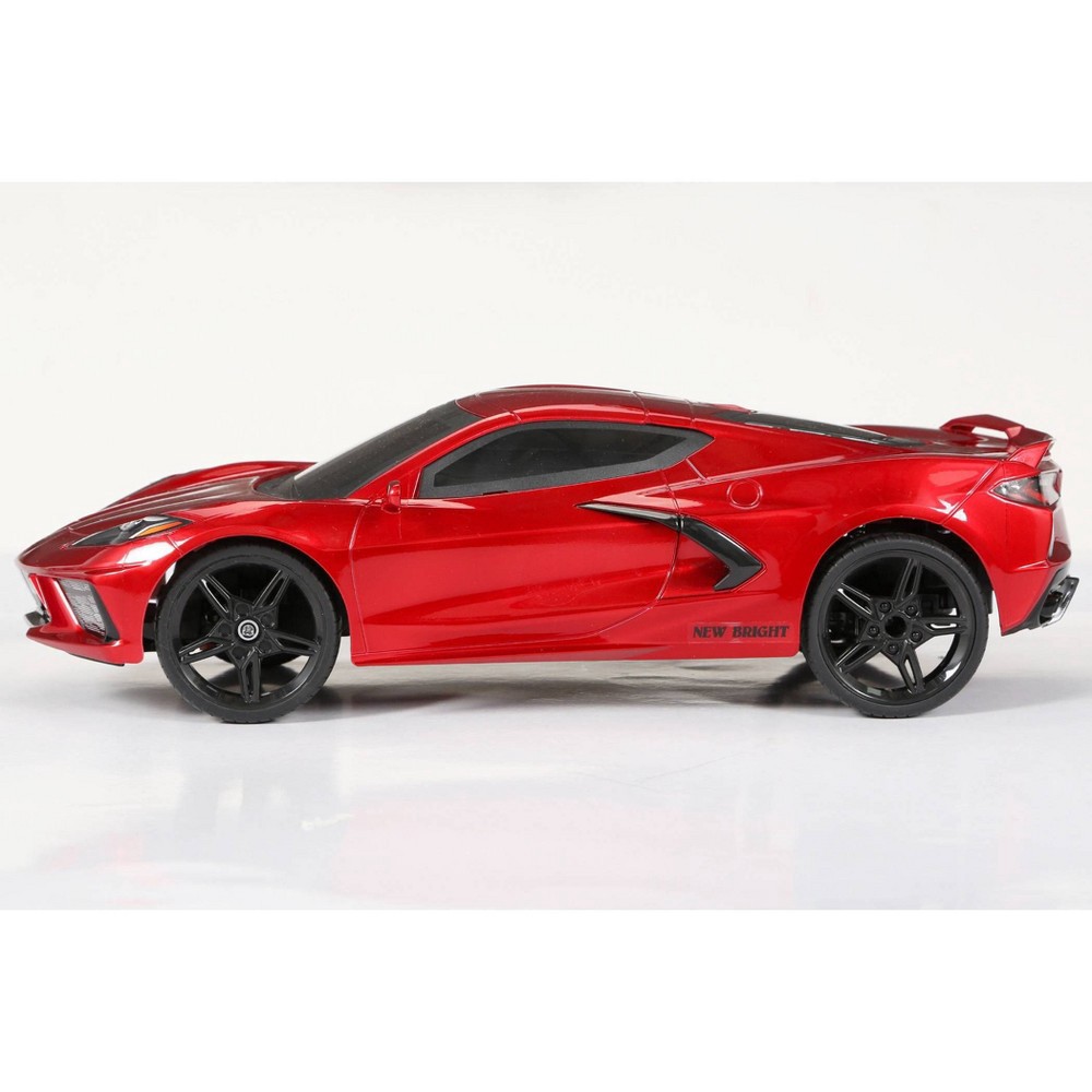 slide 2 of 8, New Bright 1:8 (22") R/C Full Function USB Showcase Sportscar - Corvette C8 Torch Red, 1 ct