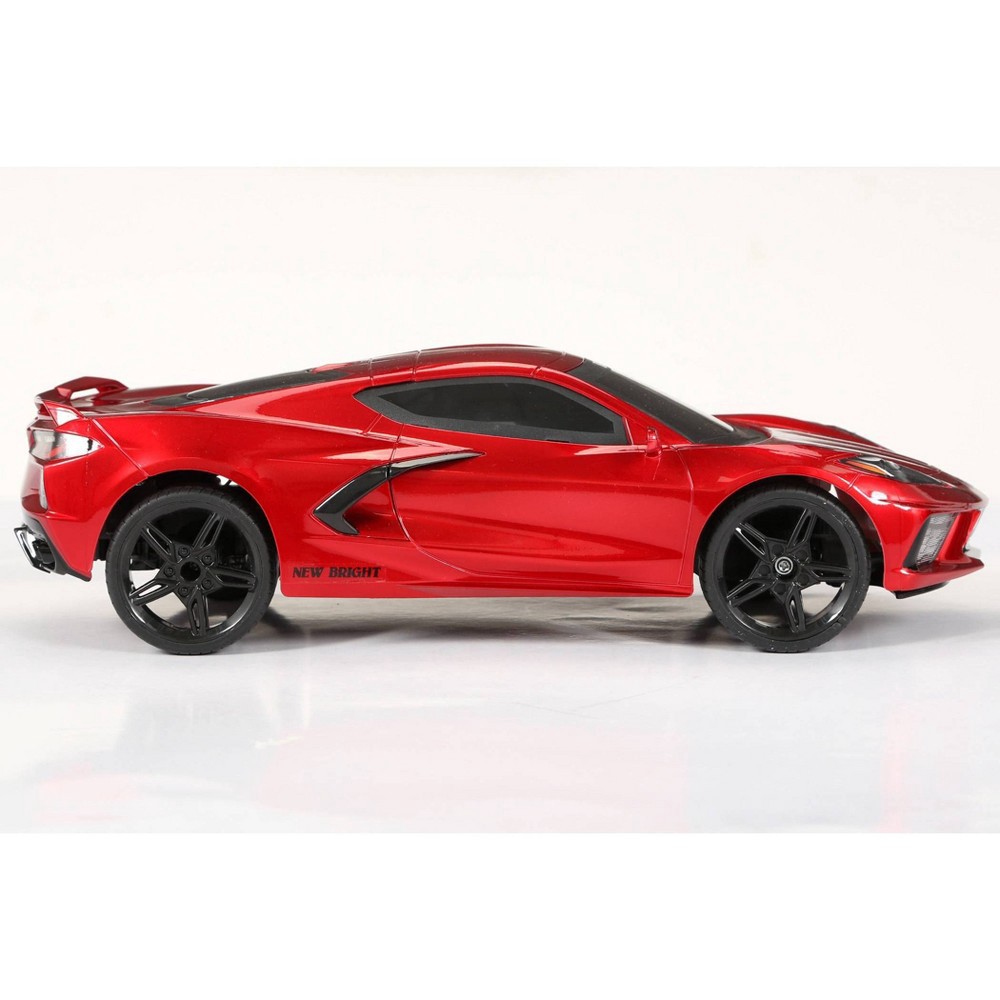 slide 5 of 8, New Bright 1:8 (22") R/C Full Function USB Showcase Sportscar - Corvette C8 Torch Red, 1 ct