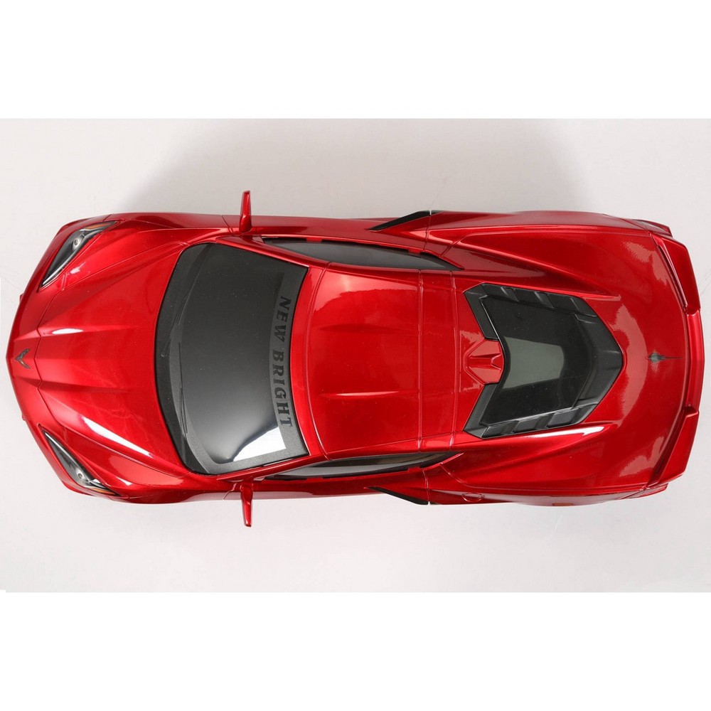 slide 4 of 8, New Bright 1:8 (22") R/C Full Function USB Showcase Sportscar - Corvette C8 Torch Red, 1 ct