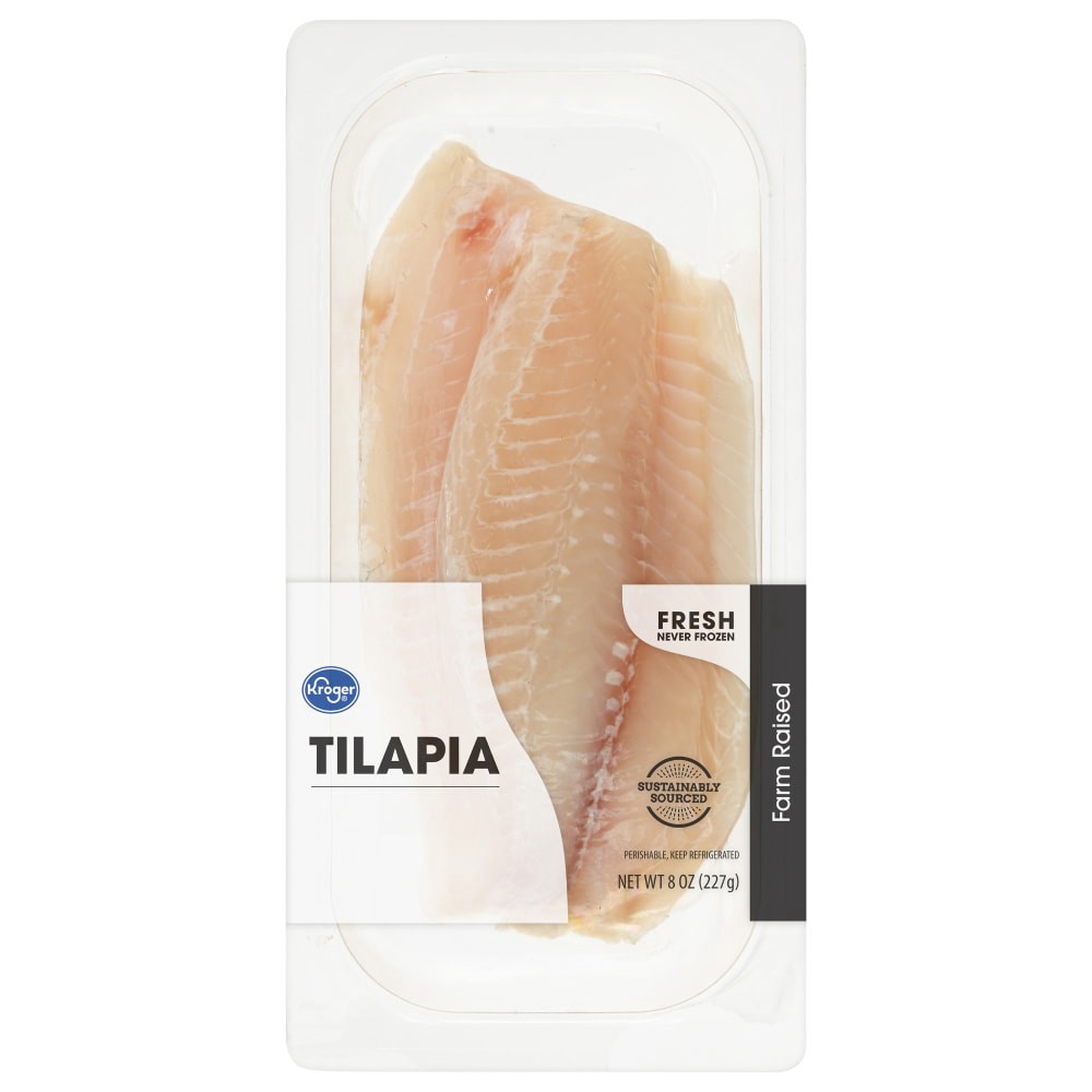 slide 1 of 2, Kroger Farm Raised Tilapia, 8 oz