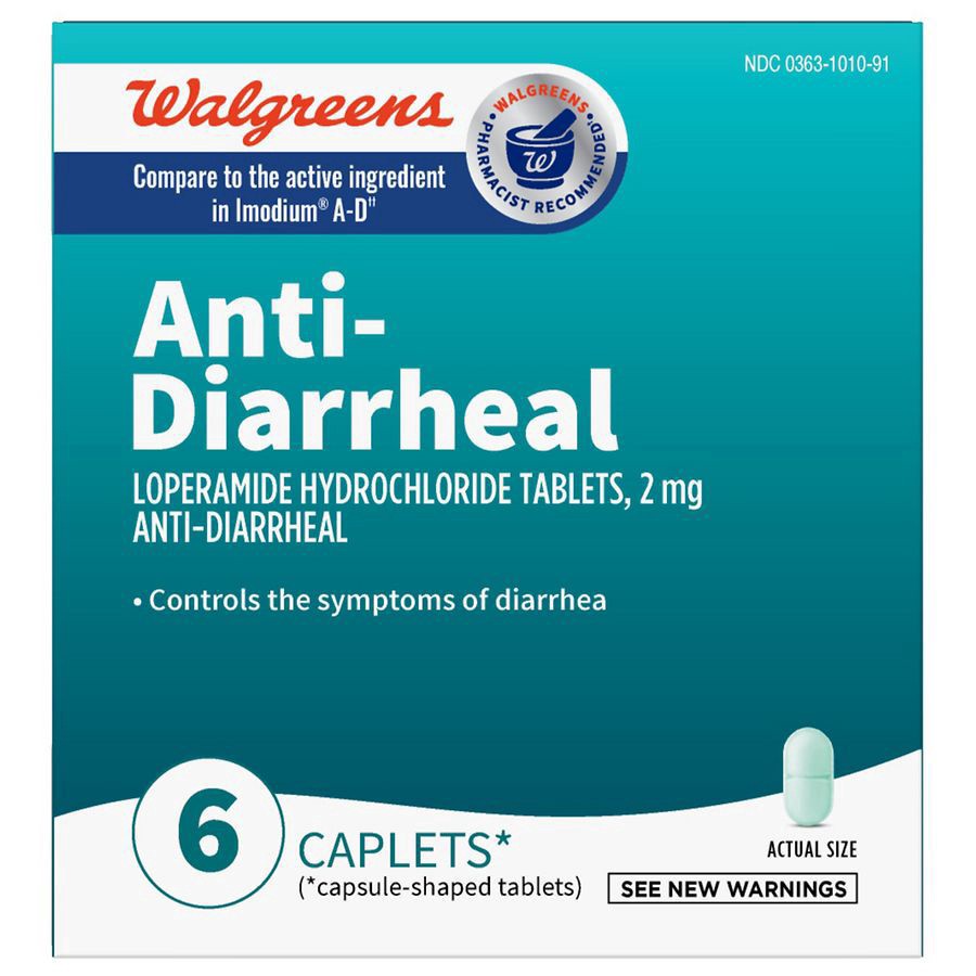 slide 1 of 5, Walgreens Loperamide Hydrochloride Anti-Diarrheal Tablets, 6 ct