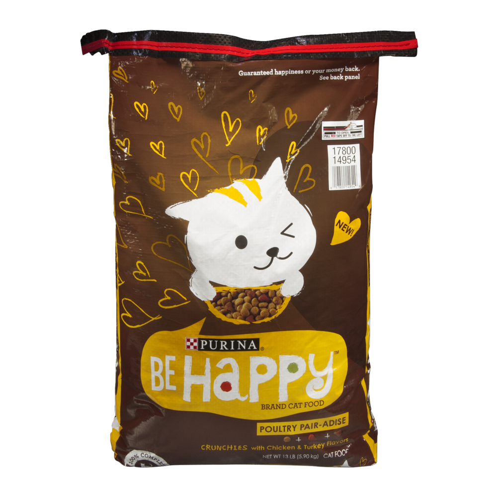 slide 1 of 1, Purina Be Happy Brand Cat Food Poultry Pairadise, 13 lb