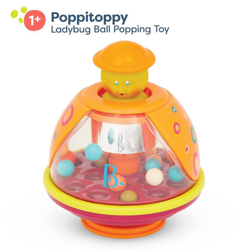 slide 3 of 6, B. toys Ladybug Ball Popping Toy Poppitoppy: Sensory Development Toy for Babies & Toddlers, 1 ct
