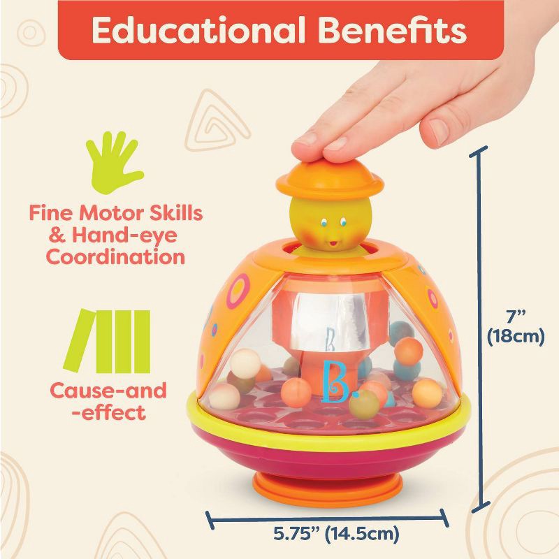slide 4 of 6, B. toys Ladybug Ball Popping Toy Poppitoppy: Sensory Development Toy for Babies & Toddlers, 1 ct